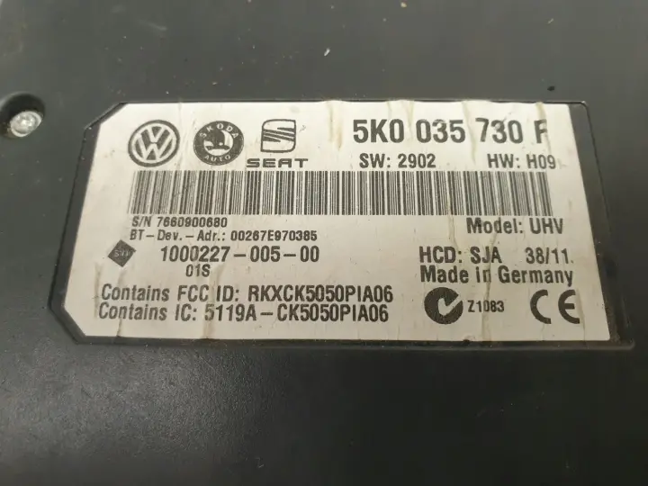 VW Polo V MODUL BLUETOOTH Sterownik 5K0035730F