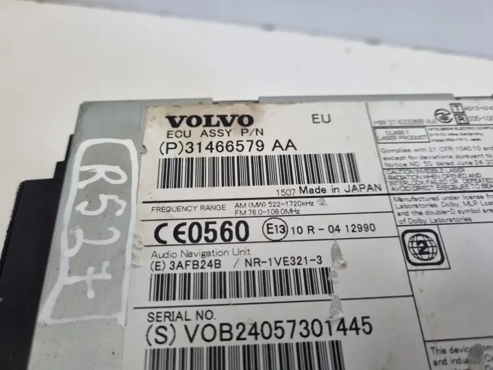 Volvo V40 II V60 S60 II CZYTNIK PŁYT CD radio nawigacja 31466579 31466579AA