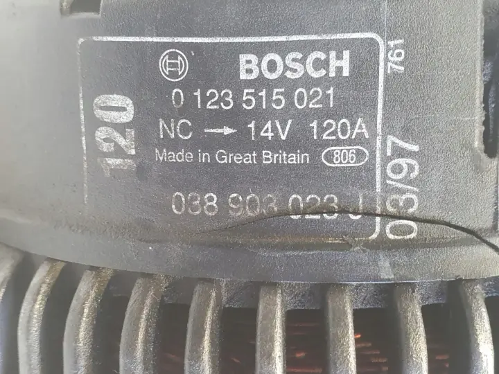Audi A3 8L Golf IV 1.9 TDI ALTERNATOR 0123515021 038903023J 120A
