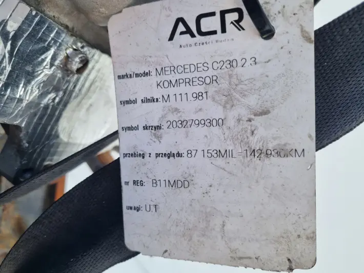 SILNIK Mercedes CL203 W203 2.3 KOMPRESSOR 197KM 142tyś 111981 111.981