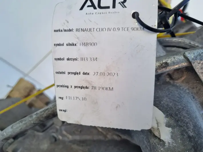 SILNIK KOMPLET Renault Clio IV 0.9 T TURBO 90KM udokumentowane 78tyś H4B400