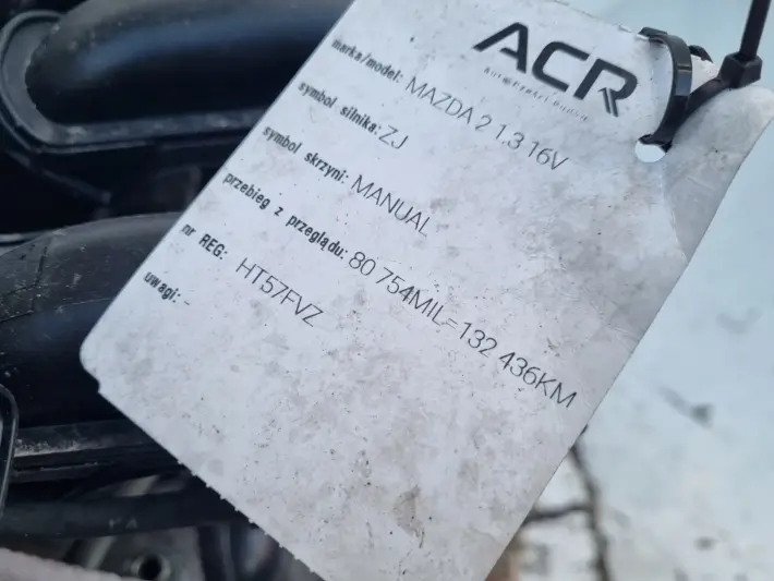 SILNIK Mazda2 Mazda 2 II 1.3 16V 02-07r udokumentowane 132tyś ZJ