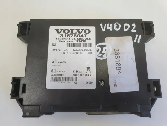 Volvo V40 II lift MODUŁ TELEFONU Sterownik 31676047 3681884