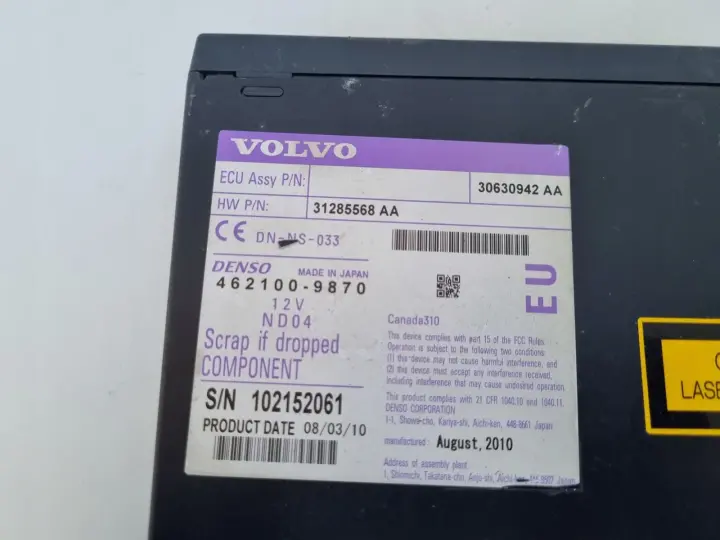 Volvo S80 II V70 III XC70 II ZMIENIARKA PŁYT CD 31285568AA