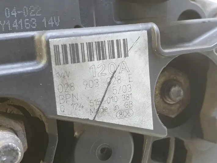 VW Sharan Alhambra Galaxy 1.9 TDI ALTERNATOR bosch 028903028E 120A