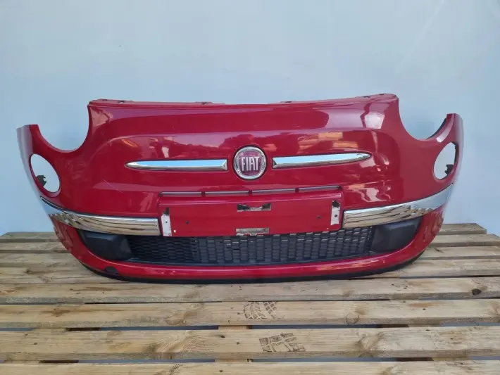 Fiat 500 KOMPLETNY PRZEDNI ZDERZAK przód CZWERWONY 111A 735426888