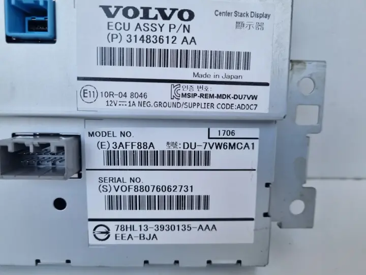 Volvo VOLVO V60 I S60 II XC60 I EKRAN NAWIGACJI Wyświetlacz 31483612AA