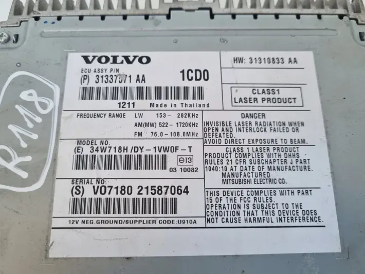 Volvo VOLVO V60 I S60 II XC60 I CZYTNIK NAWIGACJI Radio 31337571AA 31337571