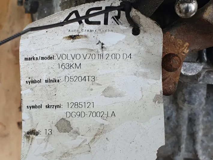 Volvo S60 II V60 2.0 D3 SKRZYNIA BIEGÓW manualna DG9R-7002-LA 1285121