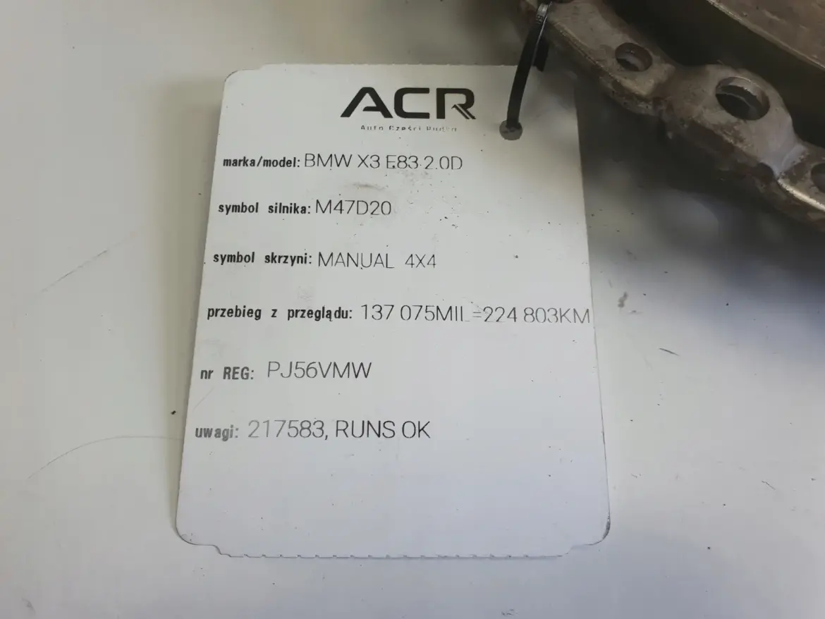BMW X3 E83 2.0 D TARCZA DOCISK sprzęgło M47