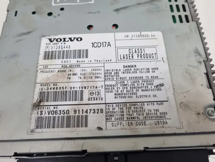 Volvo S40 II V50 RADIO CD radioodtwarzacz CZYTNIK PŁYT 31285448