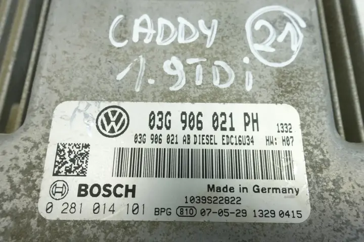 VW Caddy 1.9 TDI KOMPUTER SILNIKA sterownik MODUŁ