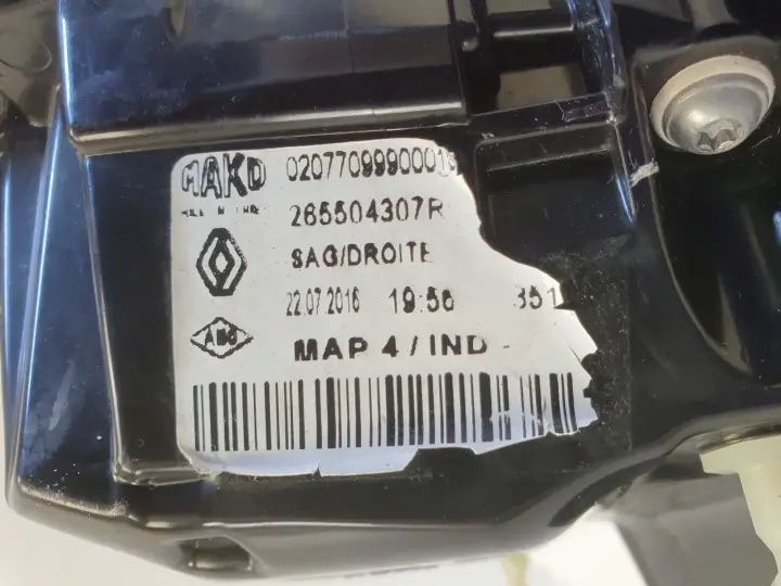 Renault Clio IV LIFT HTB TYLNIA TYLNA LAMPA PRAWA prawy tył 265504307R