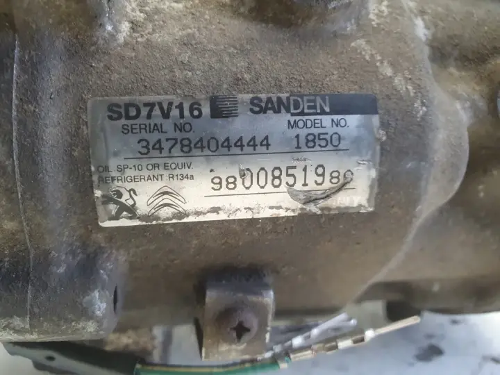 Citroen Jumpy II 1.6 HDI SPRĘŻARKA KLIMATYZACJI pompa 9800851980