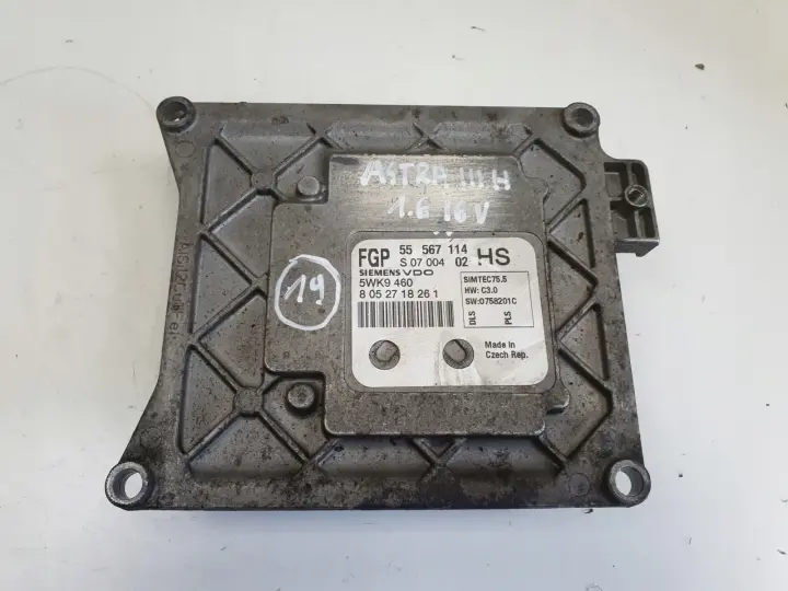 Opel Astra III H 1.6 16V STEROWNIK SILNIKA komputer 55567114 HS