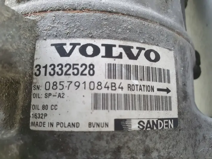Volvo S60 II V60 2.0 D4 SPRĘŻARKA KLIMATYZACJI 31332528