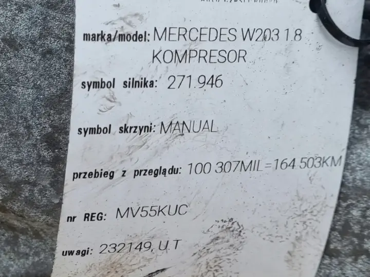 Mercedes W203 1.8 komp MANUALNA SKRZYNIA BIEGÓW 2032602702