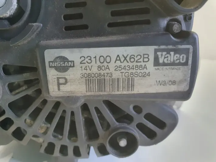 Nissan Micra K12 1.4 16V ALTERNATOR 80A 23100AX62B valeo 308008473