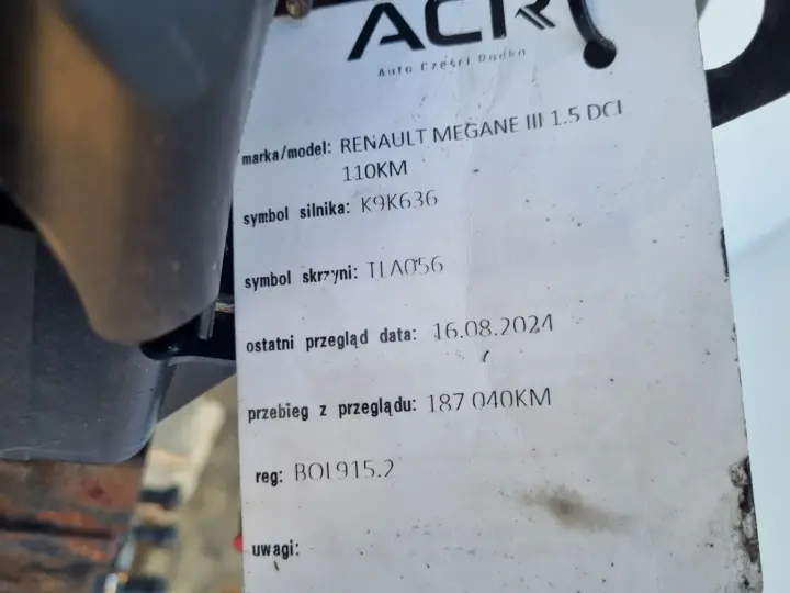 SILNIK KOMPL Renault Scenic III 1.5 DCI 110KM udokumentowane 187tyś K9K636