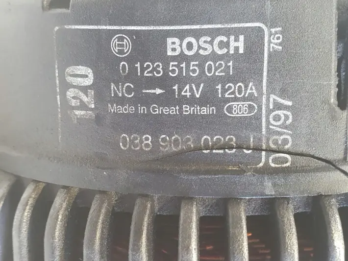 Audi A3 8L Golf IV 1.9 TDI ALTERNATOR 0123515021 038903023J 120A
