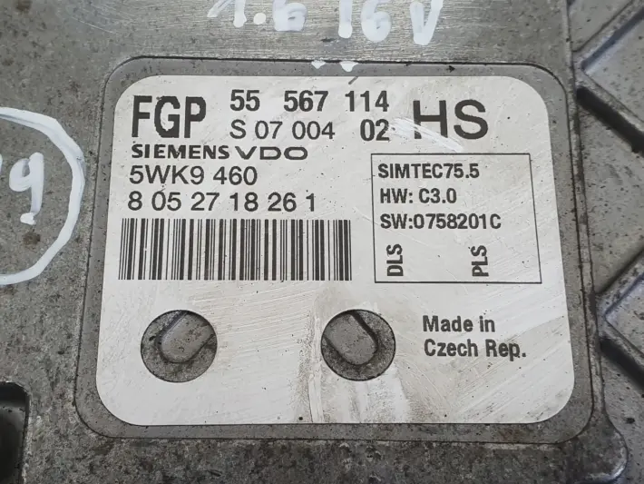 Opel Astra III H 1.6 16V STEROWNIK SILNIKA komputer 55567114 HS