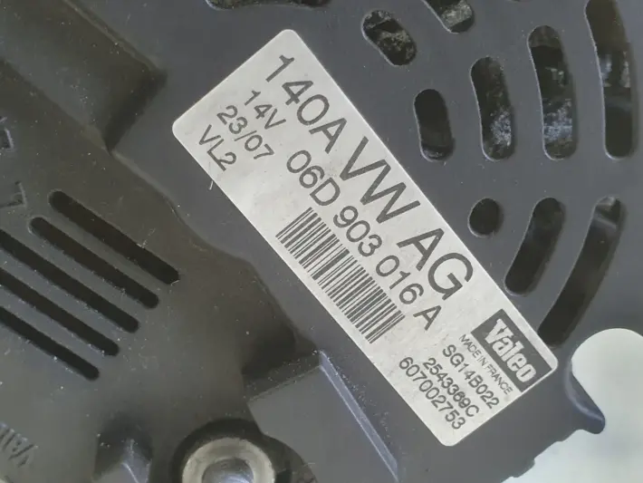 Audi A4 B6 B7 2.0 20V ALT ALTERNATOR Valeo 06D903016A 140A