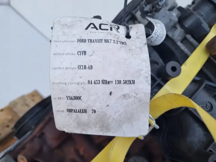 SILNIK KOMPL Ford Transit VII MK7 2.2 TDCI 125KM udokumentowane 138tyś CYFB