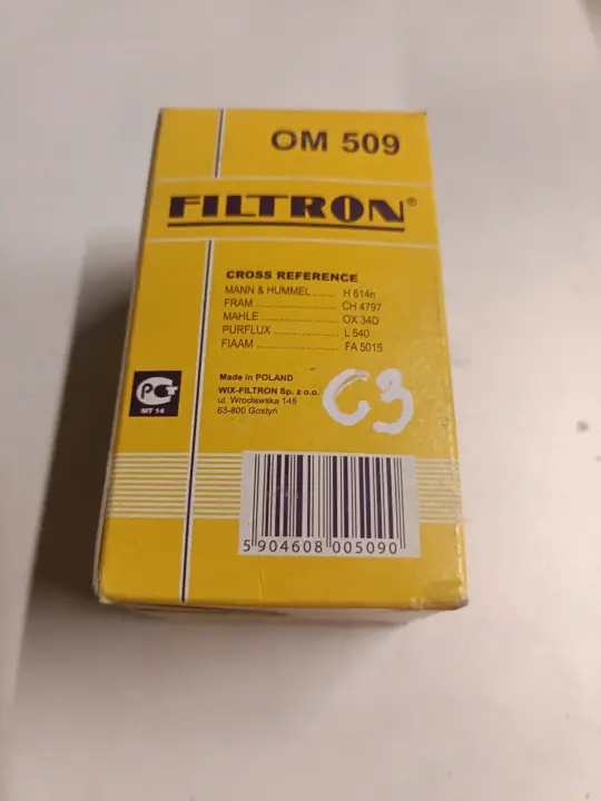 Mercedes W123 W201 W460 T1 T2 FILTR OLEJU OM509