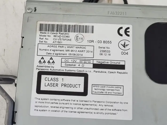 Toyota Auris II Lift EKRAN NAWIGACJI Radio CD GPS 6434C-BE2808 QNG-BE2808