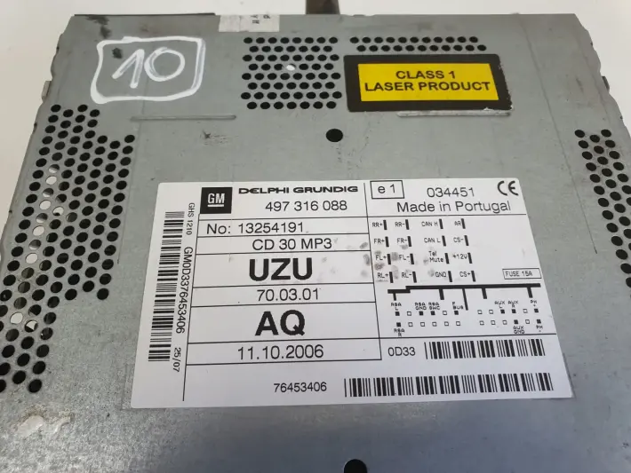 Opel Corsa D Meriva A RADIOODTWATRZACZ CD MP3 radio 13254191