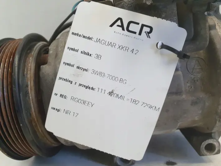 Jaguar XK XKR 4.2 V8 SPRĘŻARKA KLIMATYZACJI pompa 3W83-19D629-AB