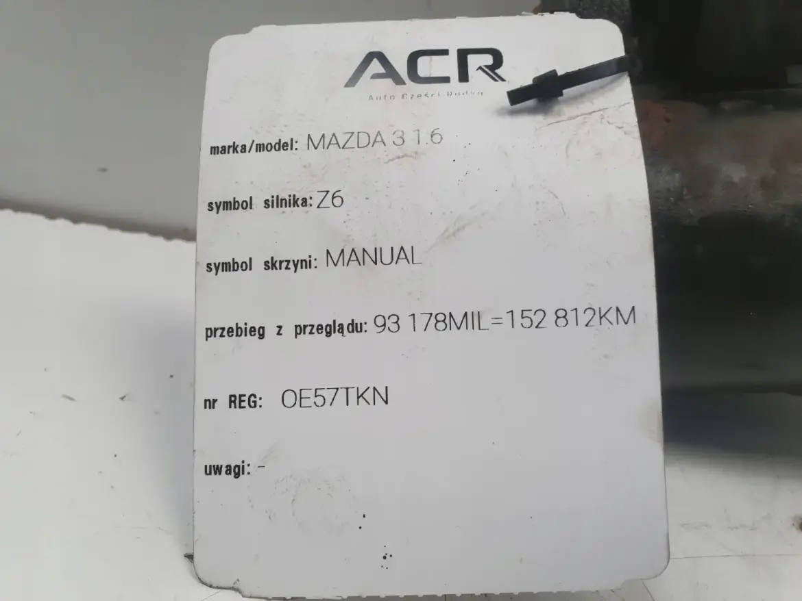 MAZDA 3 I BK 1.6 16V ROZRUSZNIK M000T91381