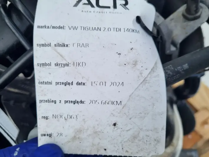 SILNIK KOMPLET VW Golf VI 2.0 TDI 140KM udokumentowane 205tyś CBA CBAB