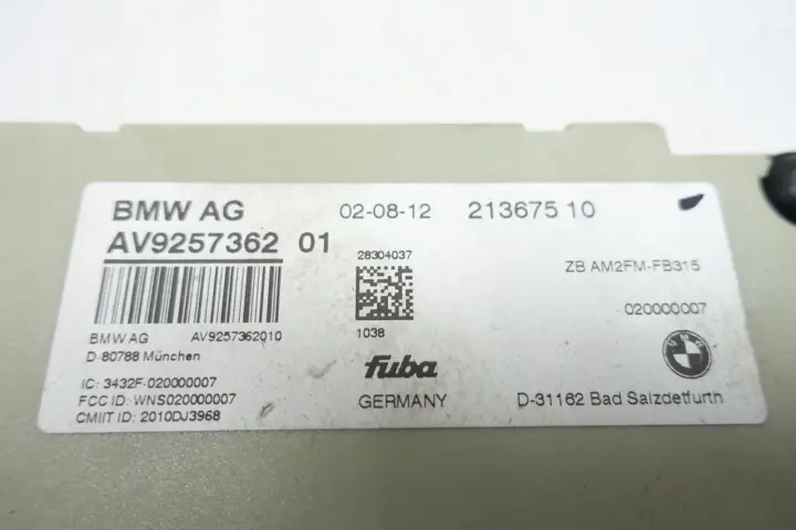 BMW F10 MODUŁ STEROWNIK ANTENY sensor 9257362