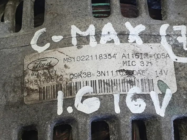 Ford C-MAX 1.6 16V ALTERNATOR 105A MS1022118354 oryginał