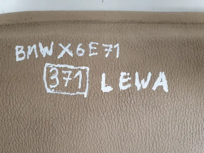 BMW X6 E71 LEWA OSŁONA SŁUPKA skóra 9113141