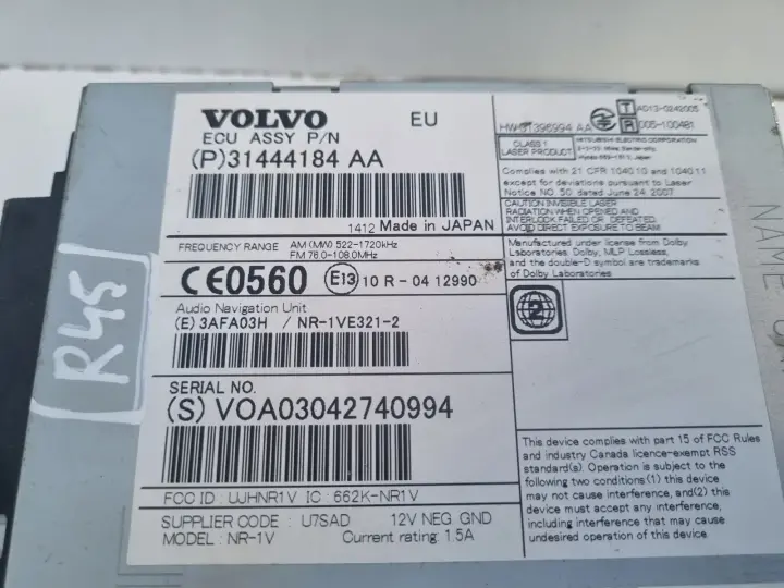 Volvo VOLVO V60 I S60 II XC60 I CZYTNIK NAWIGACJI Radio CD 31444184AA