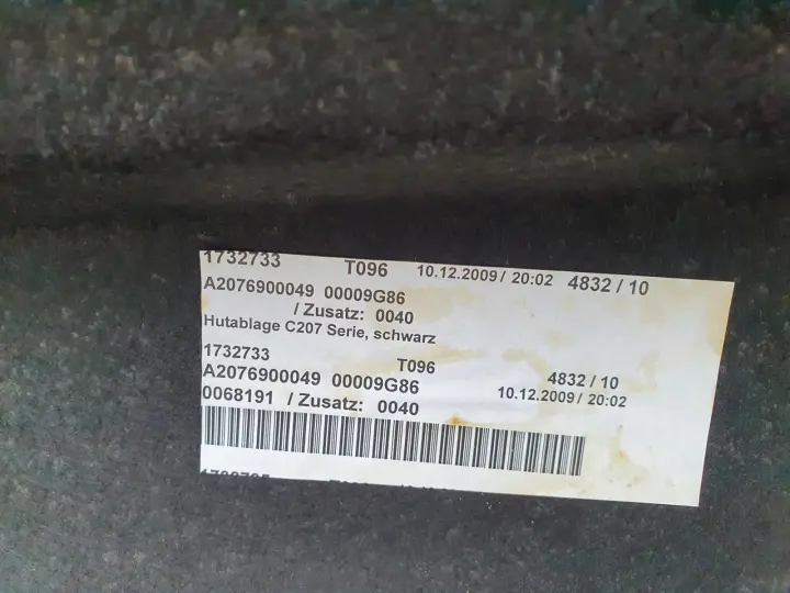 Mercedes W207 C207 TYLNA PÓŁKA TYLNIA TYŁ