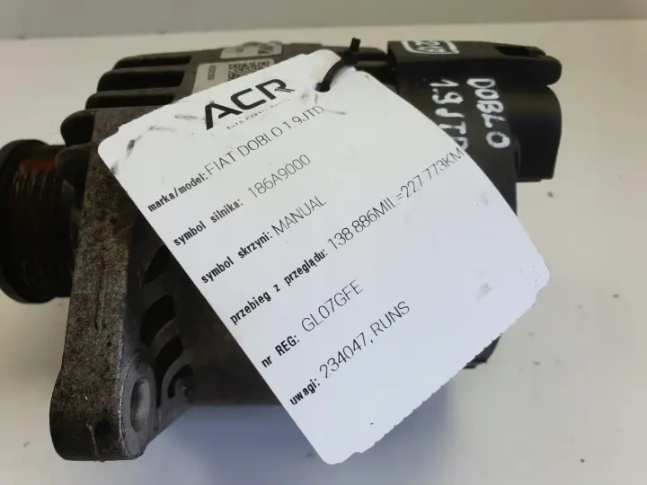 Fiat Doblo I 1.9 JTD ALTERNATOR