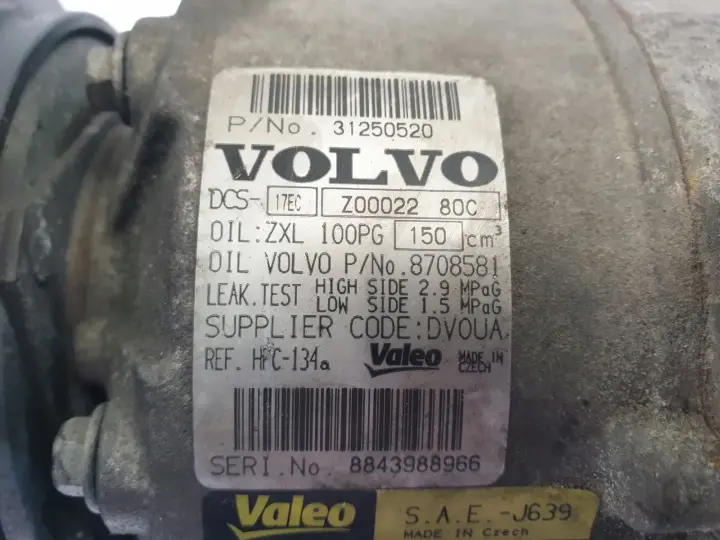 Volvo S80 II 3.2 SPRĘŻARKA KLIMATYZACJI 31250520