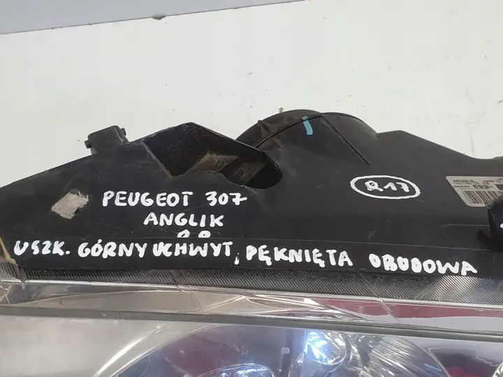 Peugeot 307 01-05 PRZEDNIA LAMPA PRAWA prawy przód anglik 9634369280