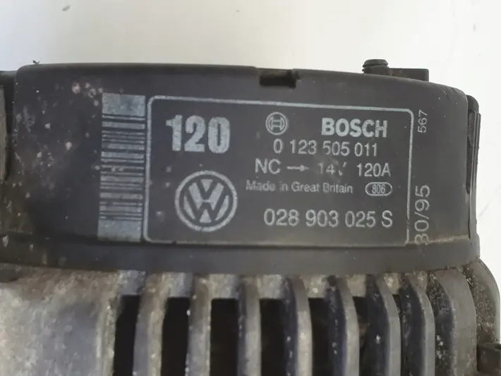 Audi 80 B4 1.9 TDI ALTERNATOR bosch 0123505011 120A