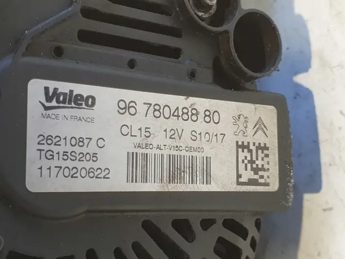 Citroen Jumpy II 1.6 HDI ALTERNATOR valeo 9678048880 TG15S205