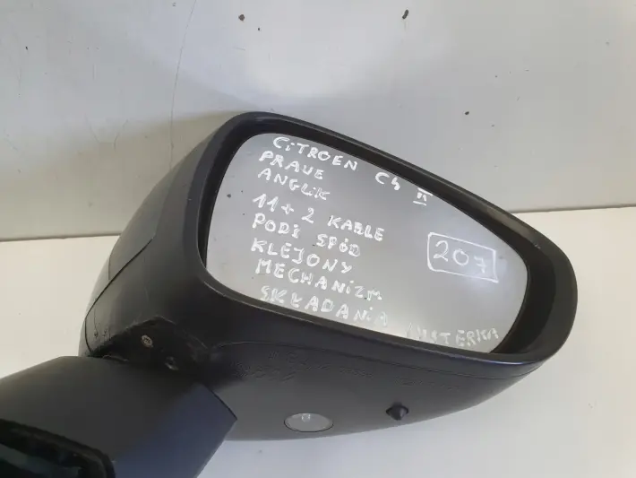 Citroen C4 II 10-18r LUSTERKO PRAWE PASAŻERA 11+2 kable