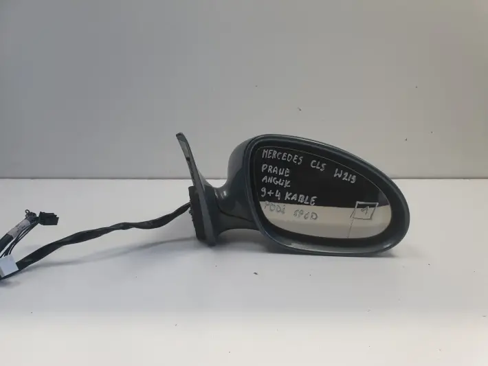 Mercedes CLS W219 04-10r LUSTERKO PRAWE PASAŻERA 9+4 13 podświetlany spód