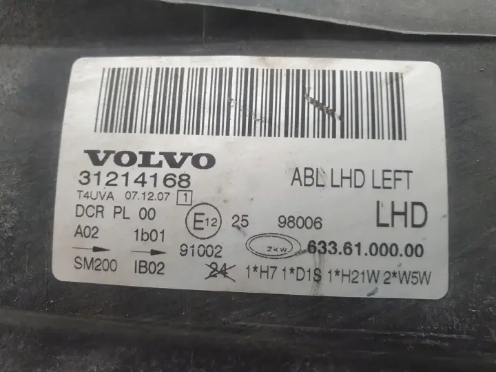 Volvo S80 II V70 III PRZEDNIA LAMPA LEWA lewy przód XENON SKRĘTNY 31214168