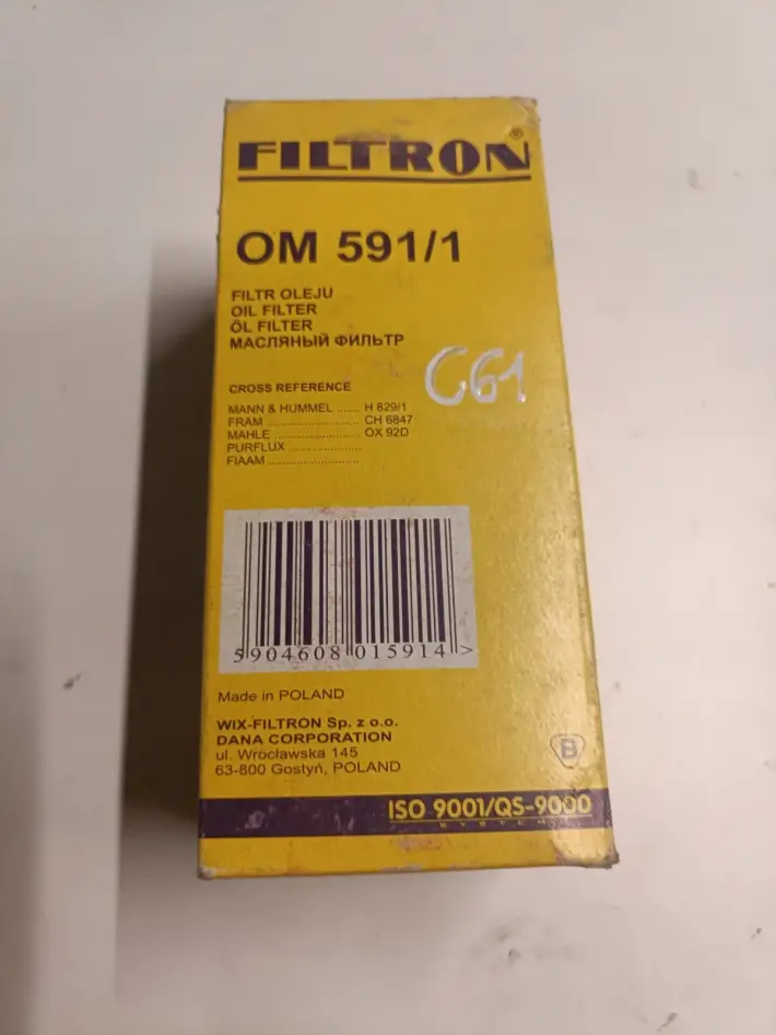 Mercedes W124 W210 W212 W140 R129 FILTR OLEJU OM591/1