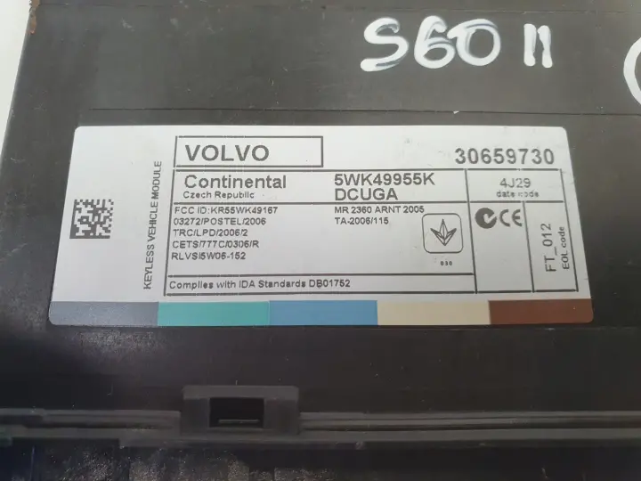 Volvo VOLVO V60 I S60 II XC60 I MODUŁ KEYLESS Sterownik 30659730