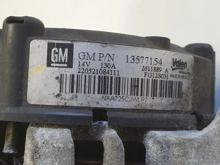 Opel Mokka A 1.4 T turbo ALTERNATOR 13577154 130A
