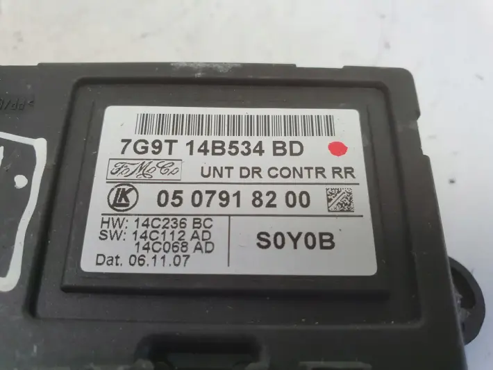 Ford Mondeo MK4 S-Max MODUŁ STEROWNIK DRZWI Prawy tył 7G9T-14B534-BD